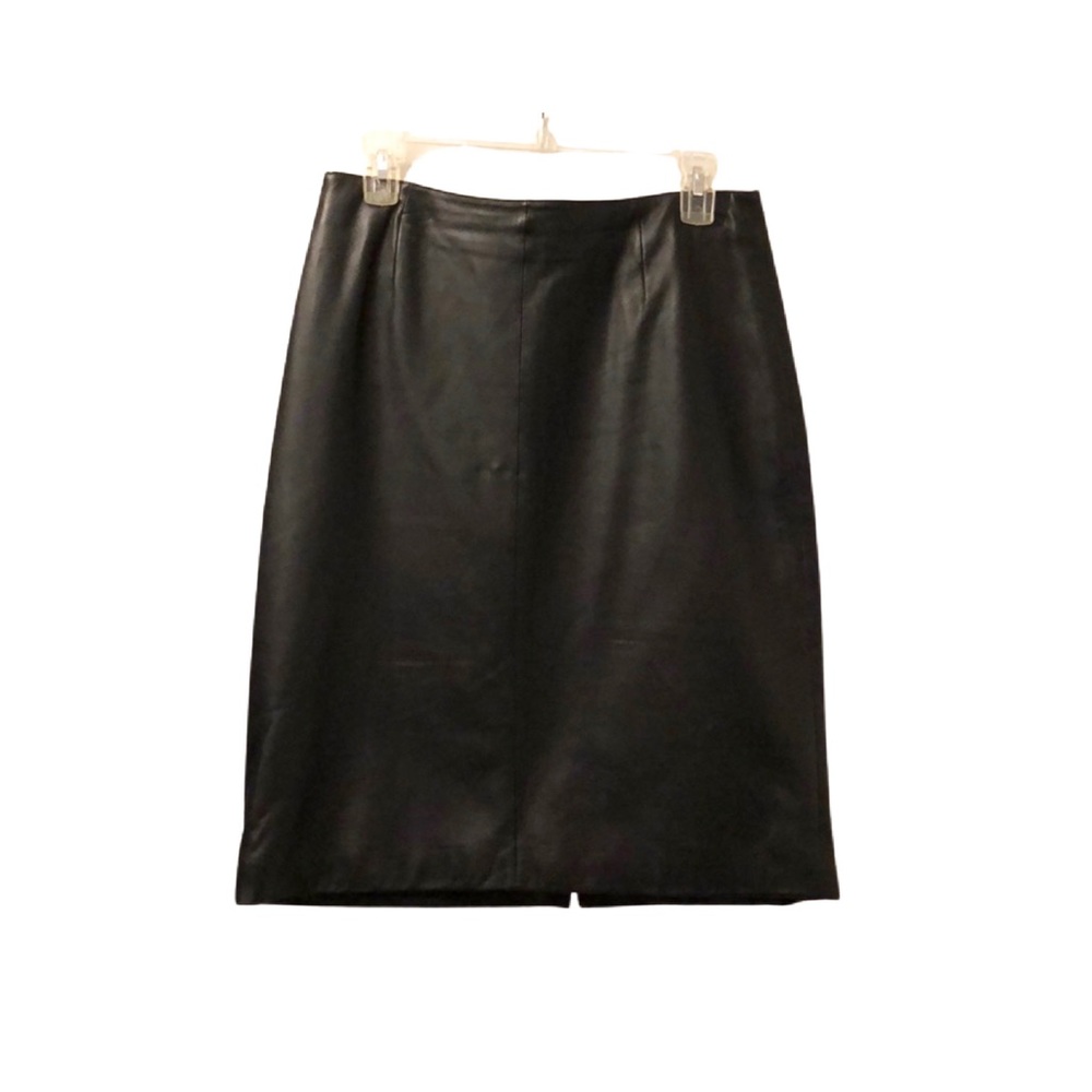 Hillard & Hanson 100% Lambskin Leather Skirt Sz 12